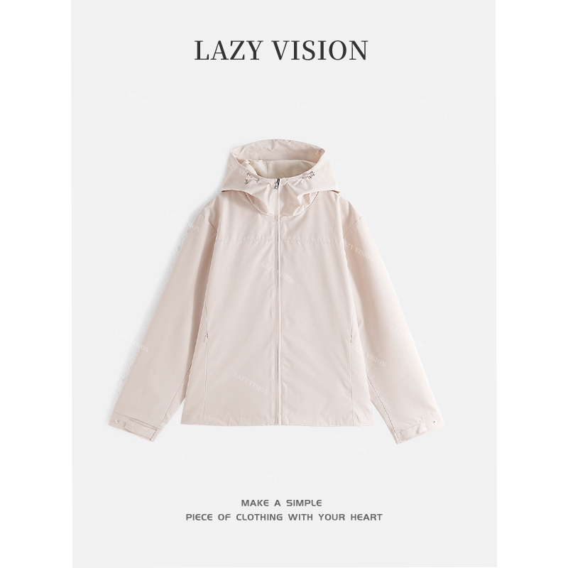 LAZYVISION*连帽三防耐磨休闲百搭透气冲锋衣外套ZMD-32722小小