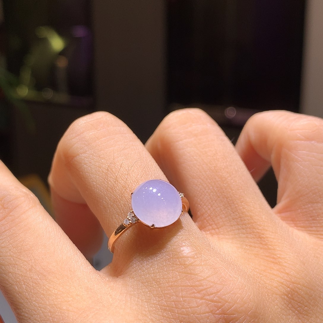 翡翠吊坠(不含链)18K金镶嵌l****