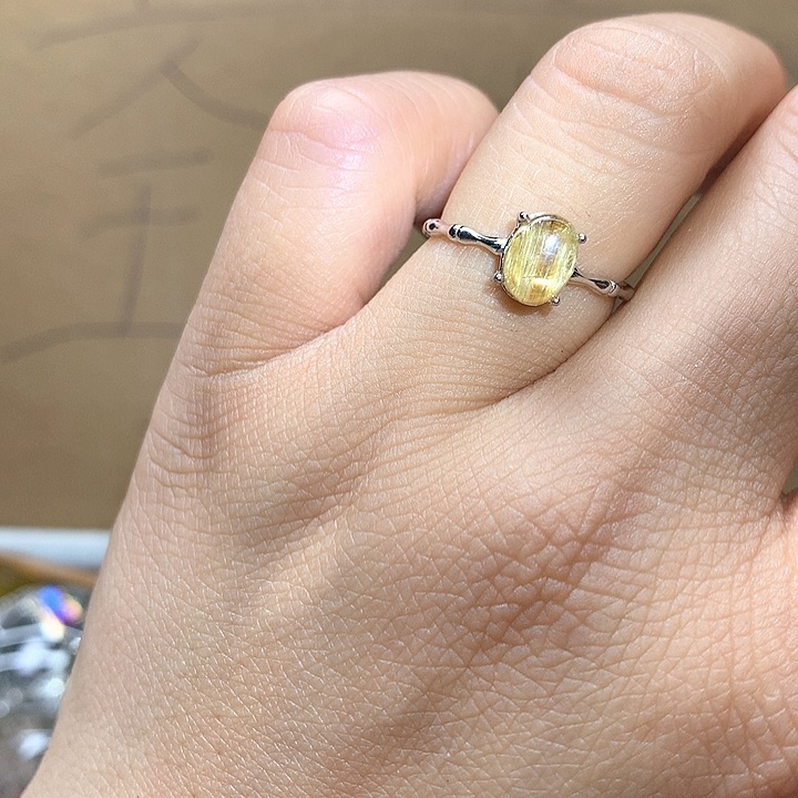 水晶水晶戒指银S925镶嵌