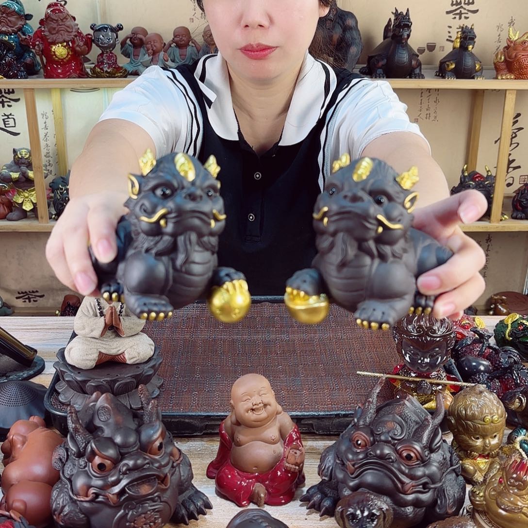 紫砂茶宠紫陶树脂茶宠摆件