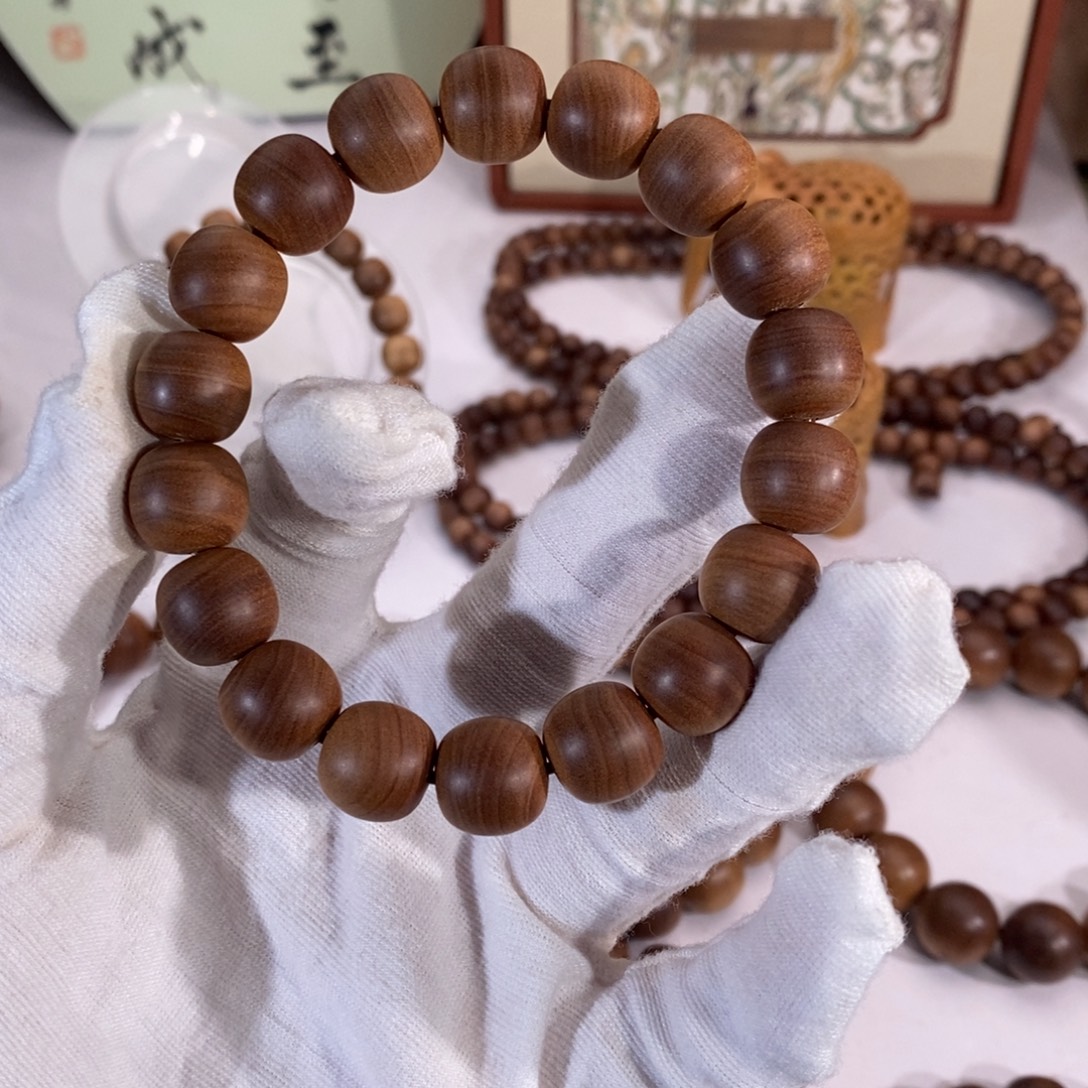 活***下檀香木手串/手链横纹黑肉1112虎皮树心