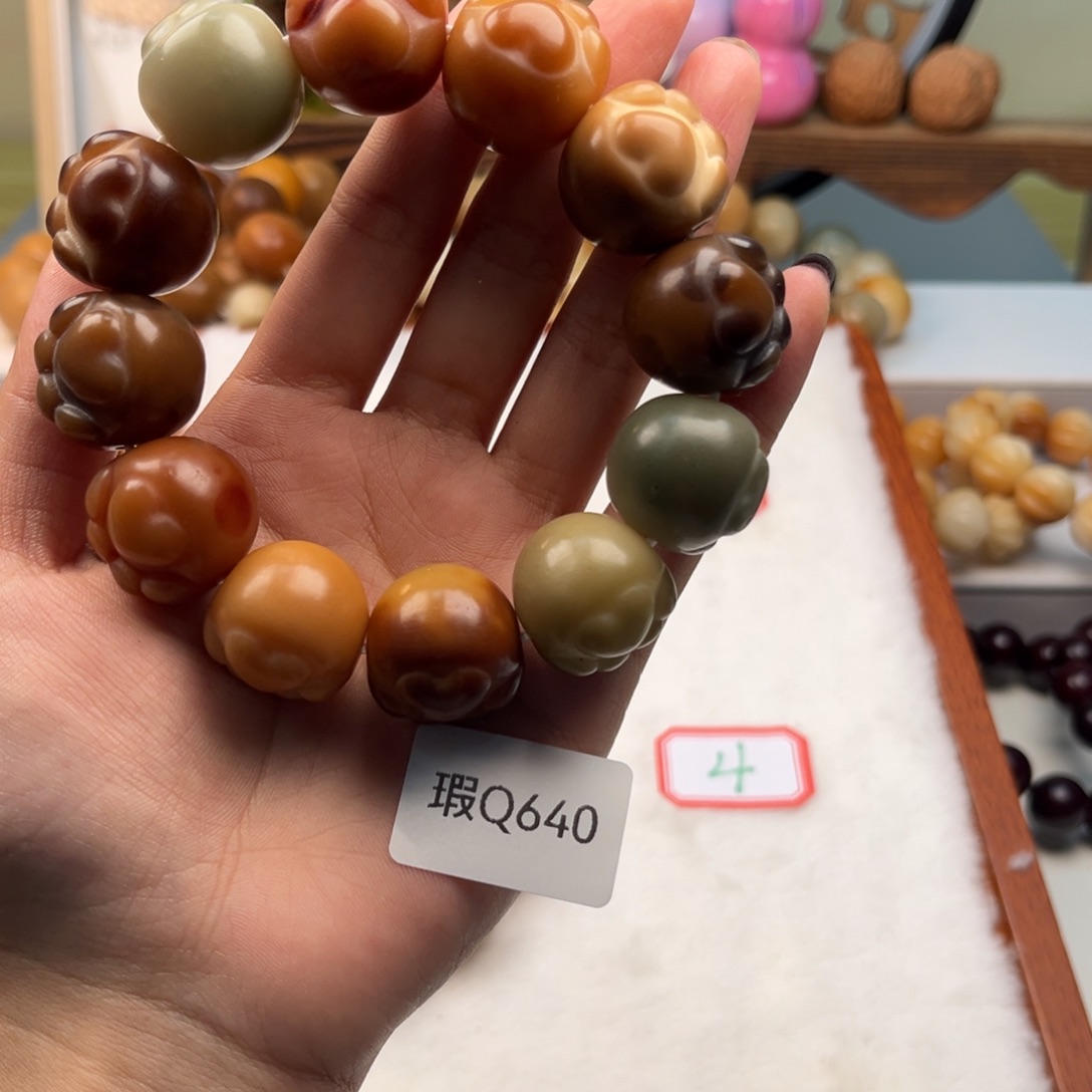 菩提根/象牙果手串@****22mm爱心猫爪一串瑕q640