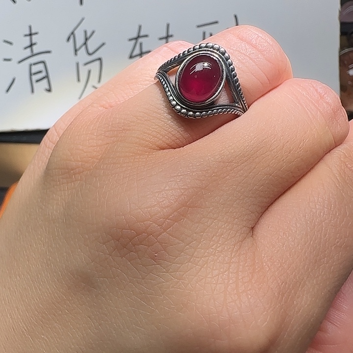 水晶银S925镶嵌戒指