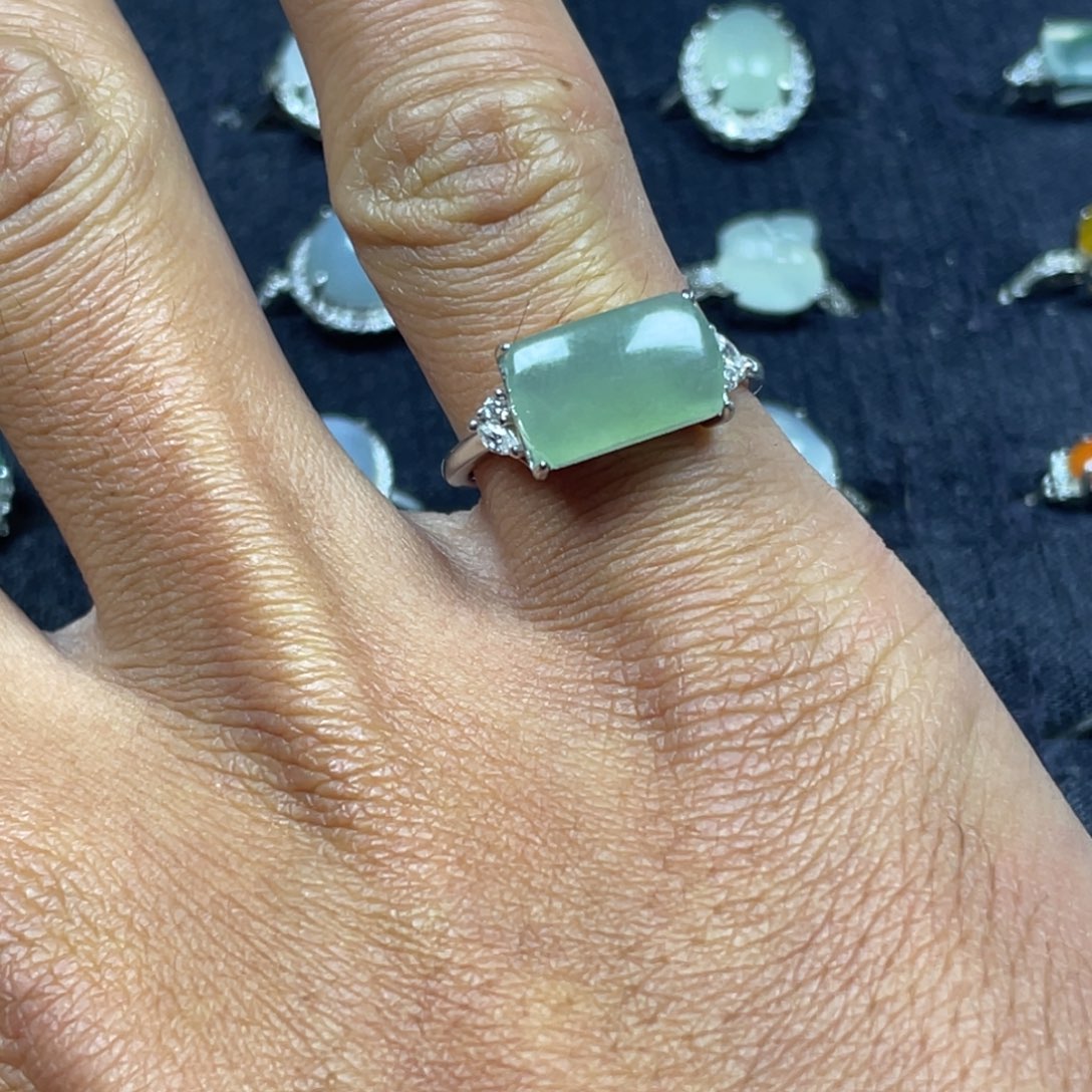 翡翠银S925镶嵌戒指