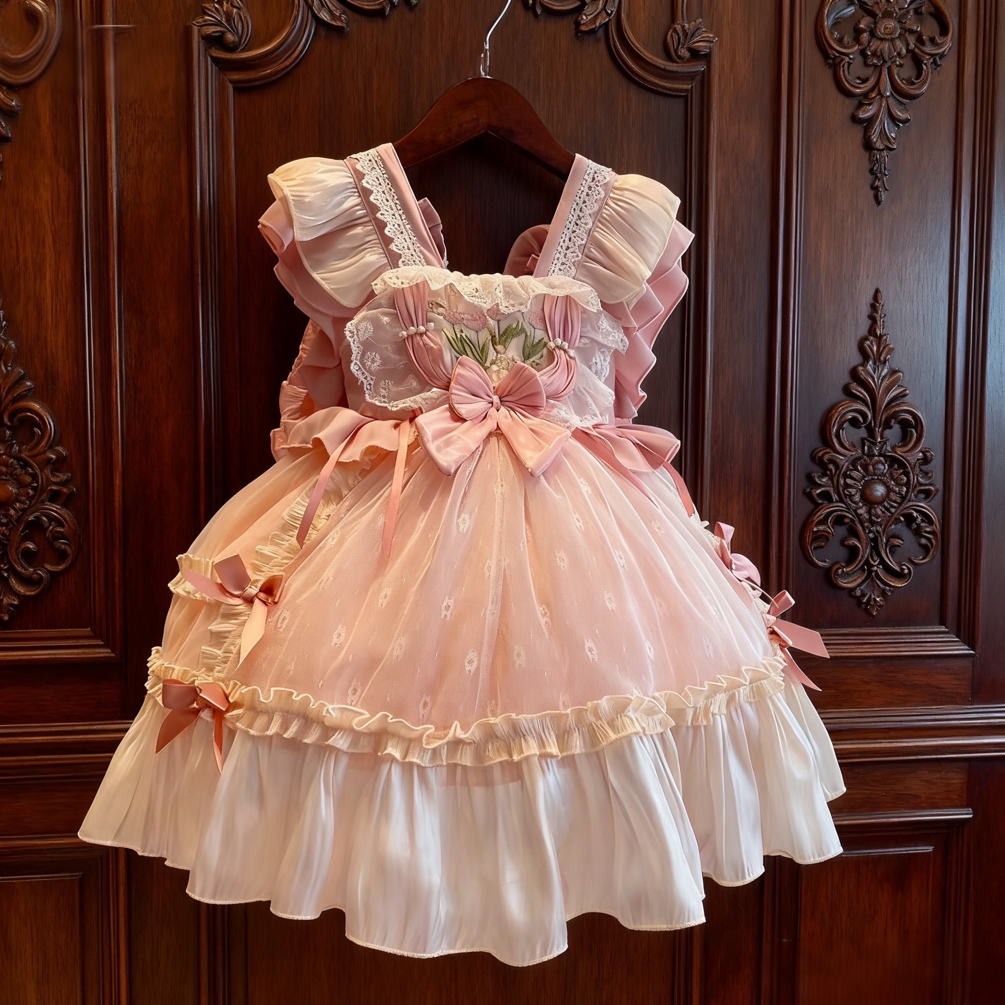 女童生日公主裙四季款宝宝纱裙女孩洛丽塔连衣裙女宝周岁蓬蓬裙