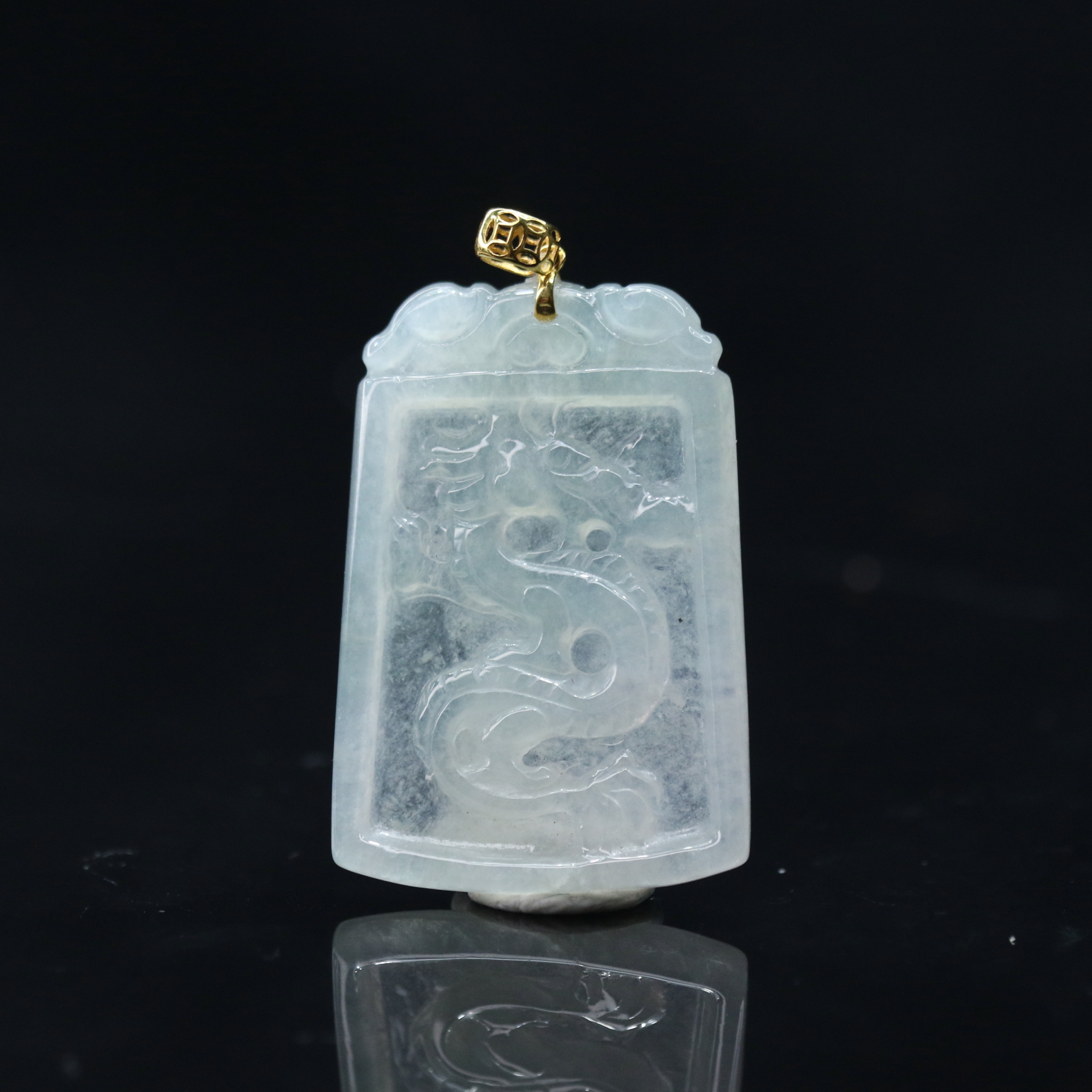 1天然缅甸翡翠A货18k龙牌/301159/上海嘉禾拍卖