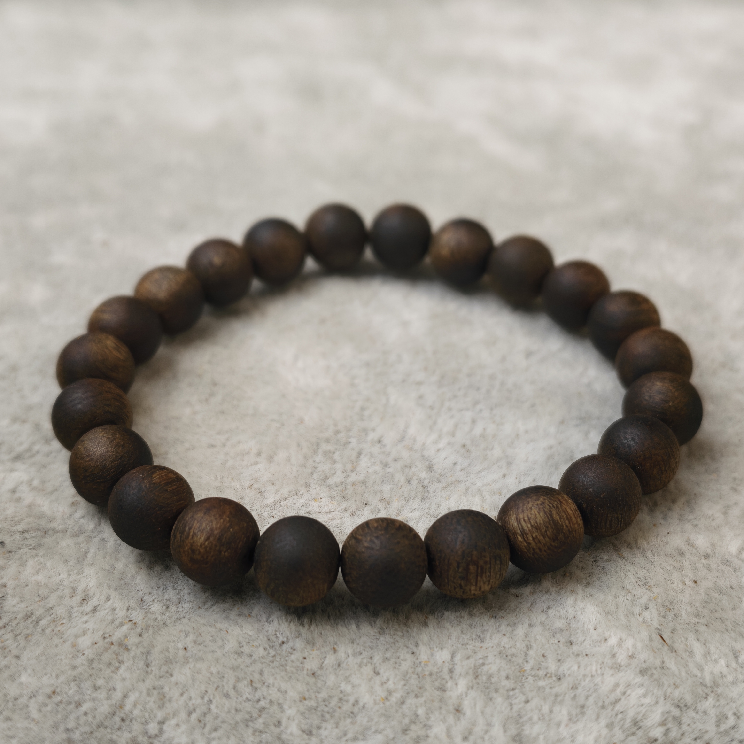 沉香【金腾婷婷】文莱黑油软丝沉香单圈手串 8mm左右