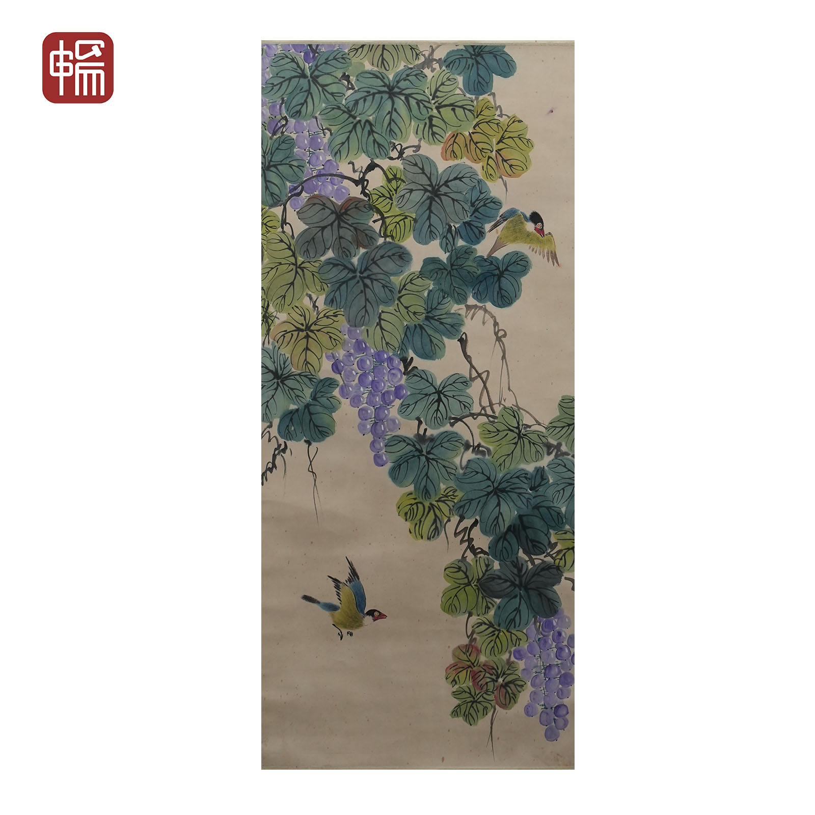 Z264 1951年作《花鸟》 97*47(4.10) 纸本立轴FL