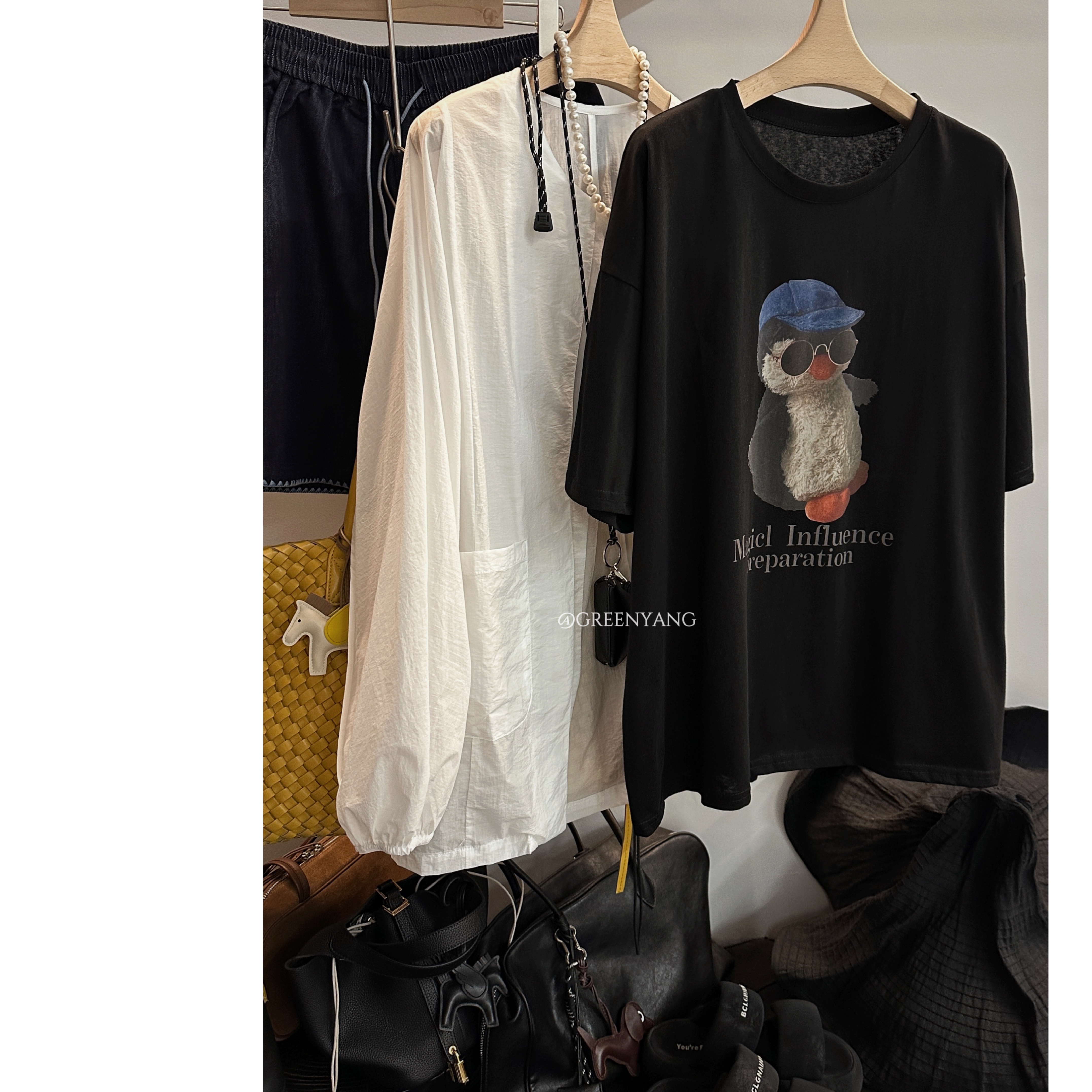 老羊家~韩版趣味减龄卡通印花短袖休闲叠穿宽松美式复古T恤上衣女