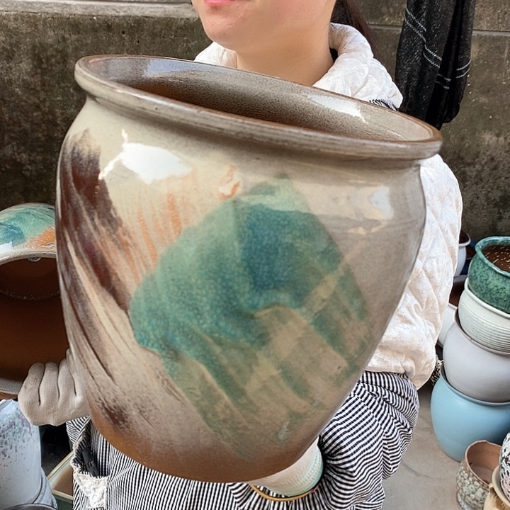 紫砂花盆瑕疵口20高20