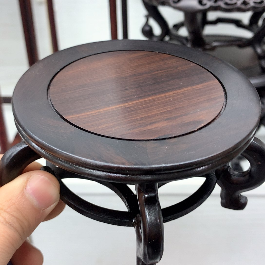 藤类紫光檀10.5公分圆湾脚