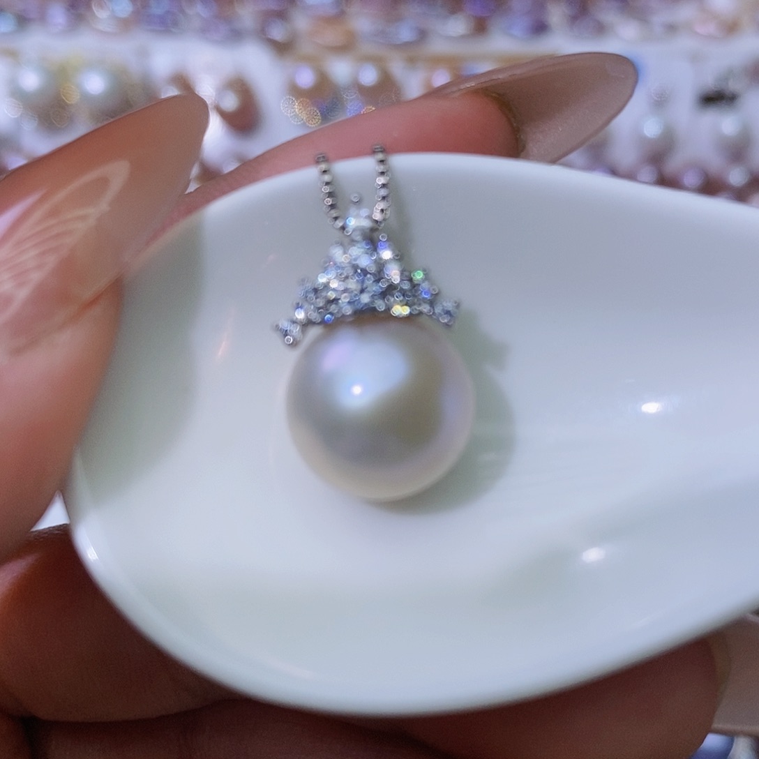 淡水珍珠颈饰银S925镶嵌