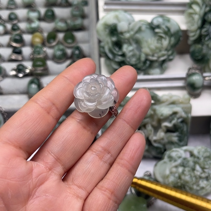 透闪石-蛇纹石玉戒指未镶嵌k****y