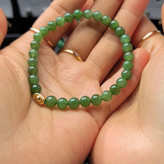 和田玉（碧玉）未镶嵌戒指手串