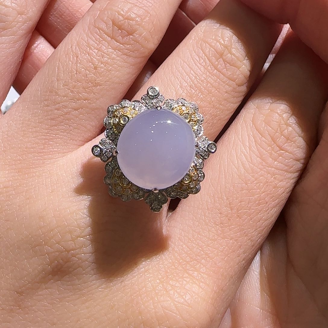 【闪购商品】18K金镶嵌戒指翡翠S****s天然A货翡翠