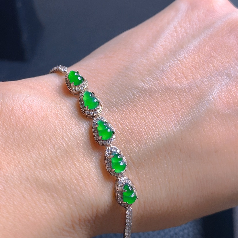 【闪购商品】翡翠手链银S925镶嵌手链