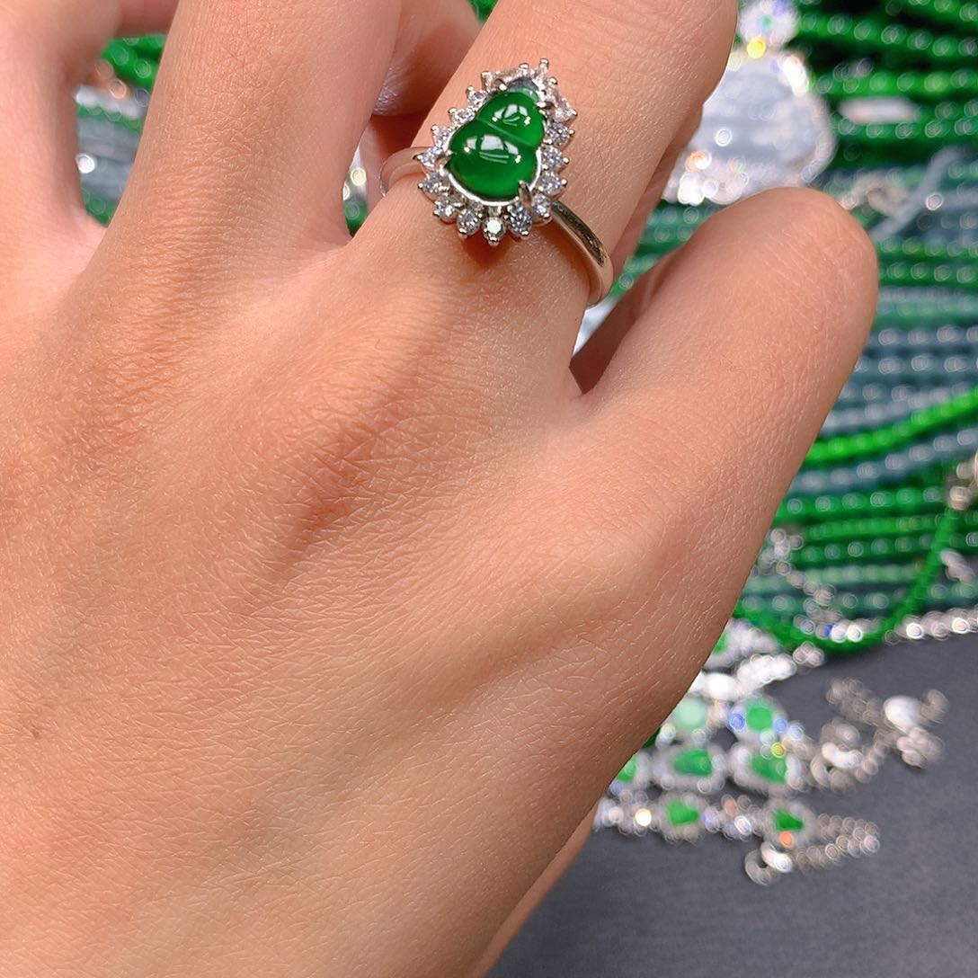 翡翠戒指未镶嵌天然翡翠