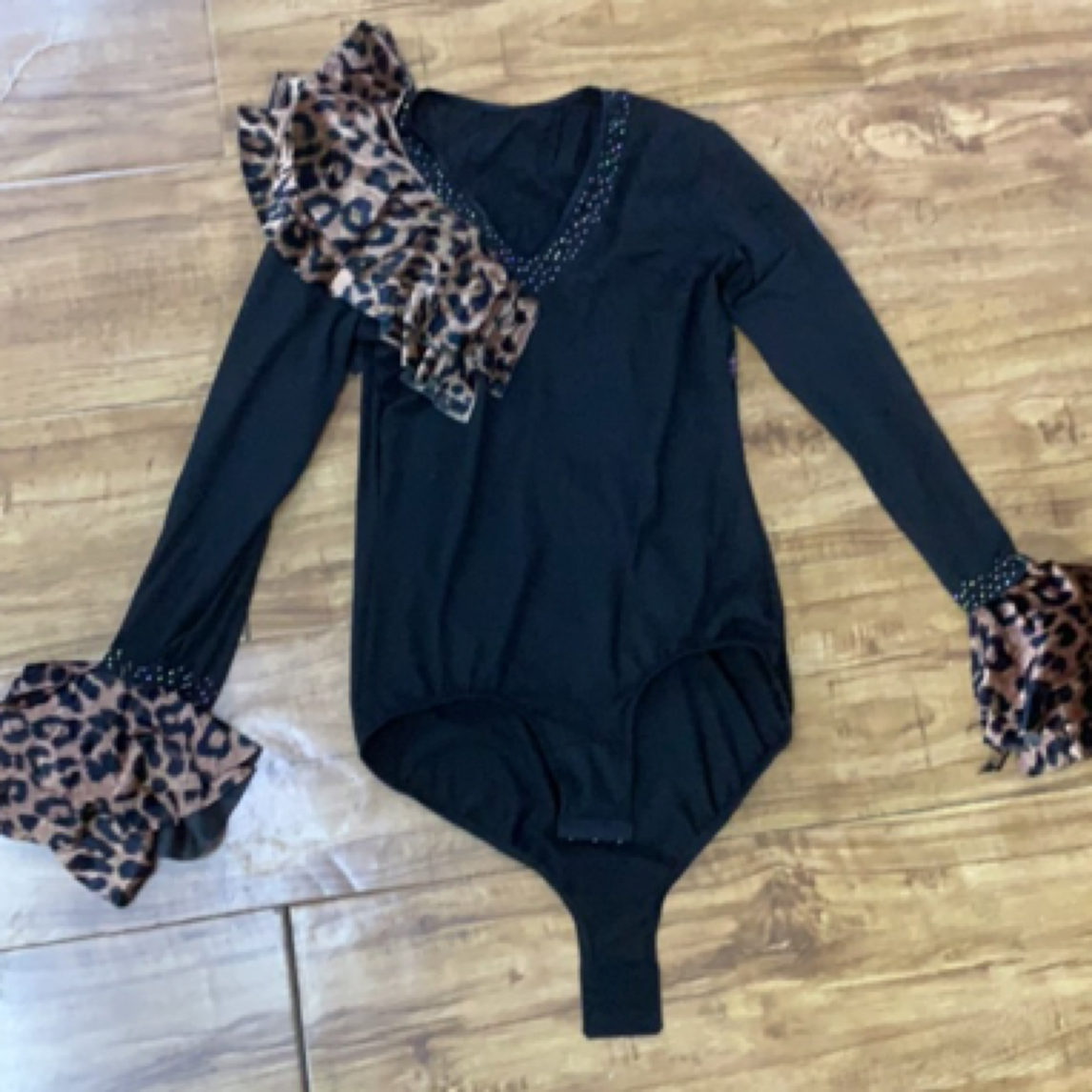 豹纹  三浪 连体上衣