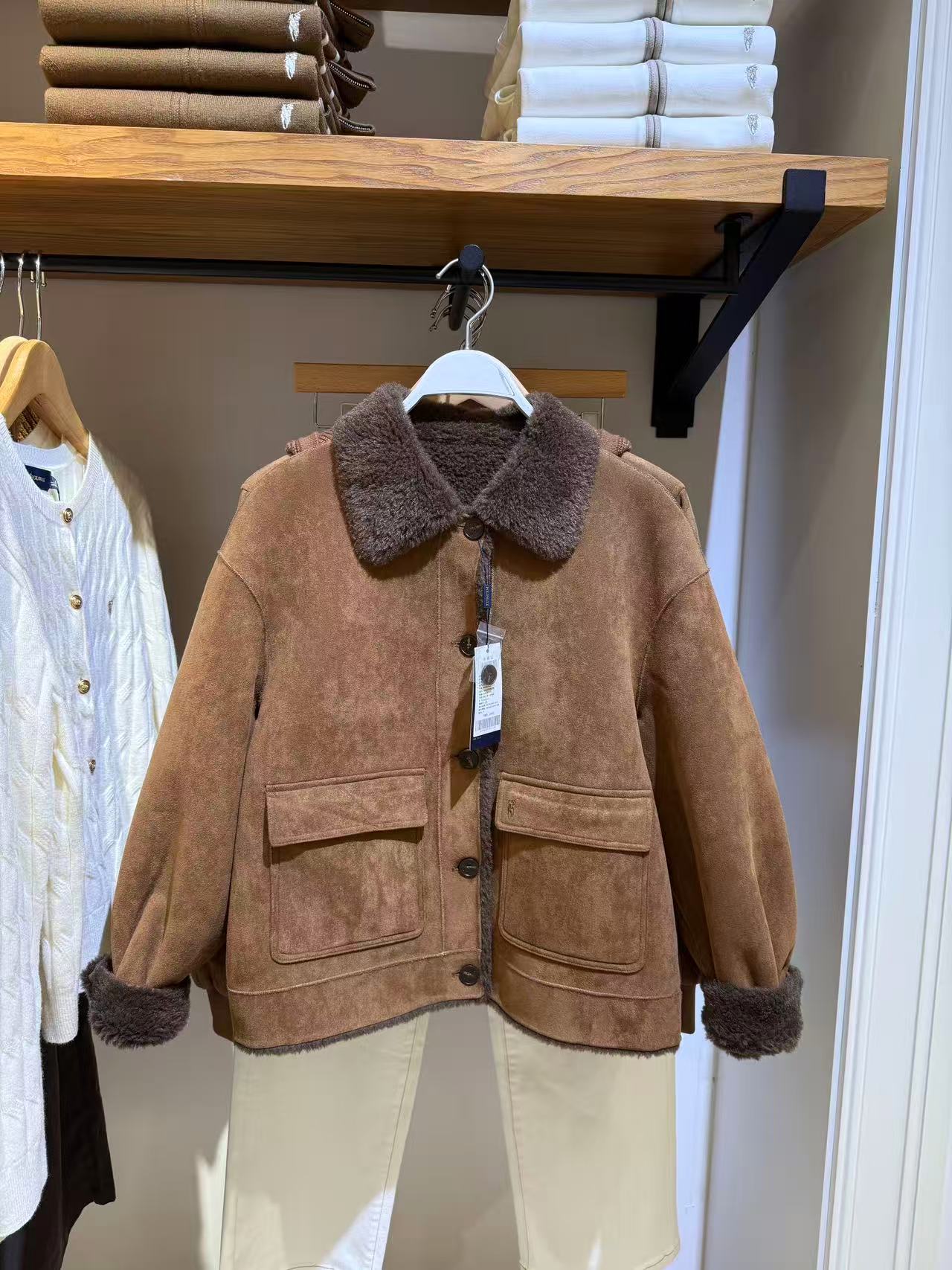 人造皮草 POLOWALK25年冬季新款女士外套休闲简约百搭