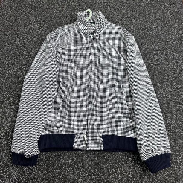 99新 Prada/普拉达 48码 千鸟格纹 哈灵顿短款夹克 0079