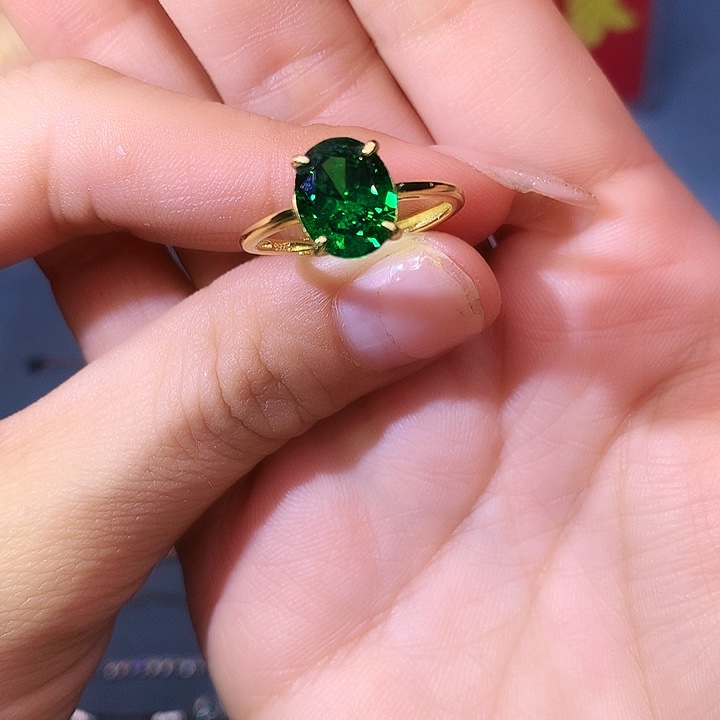 透辉石戒指银S925镶嵌
