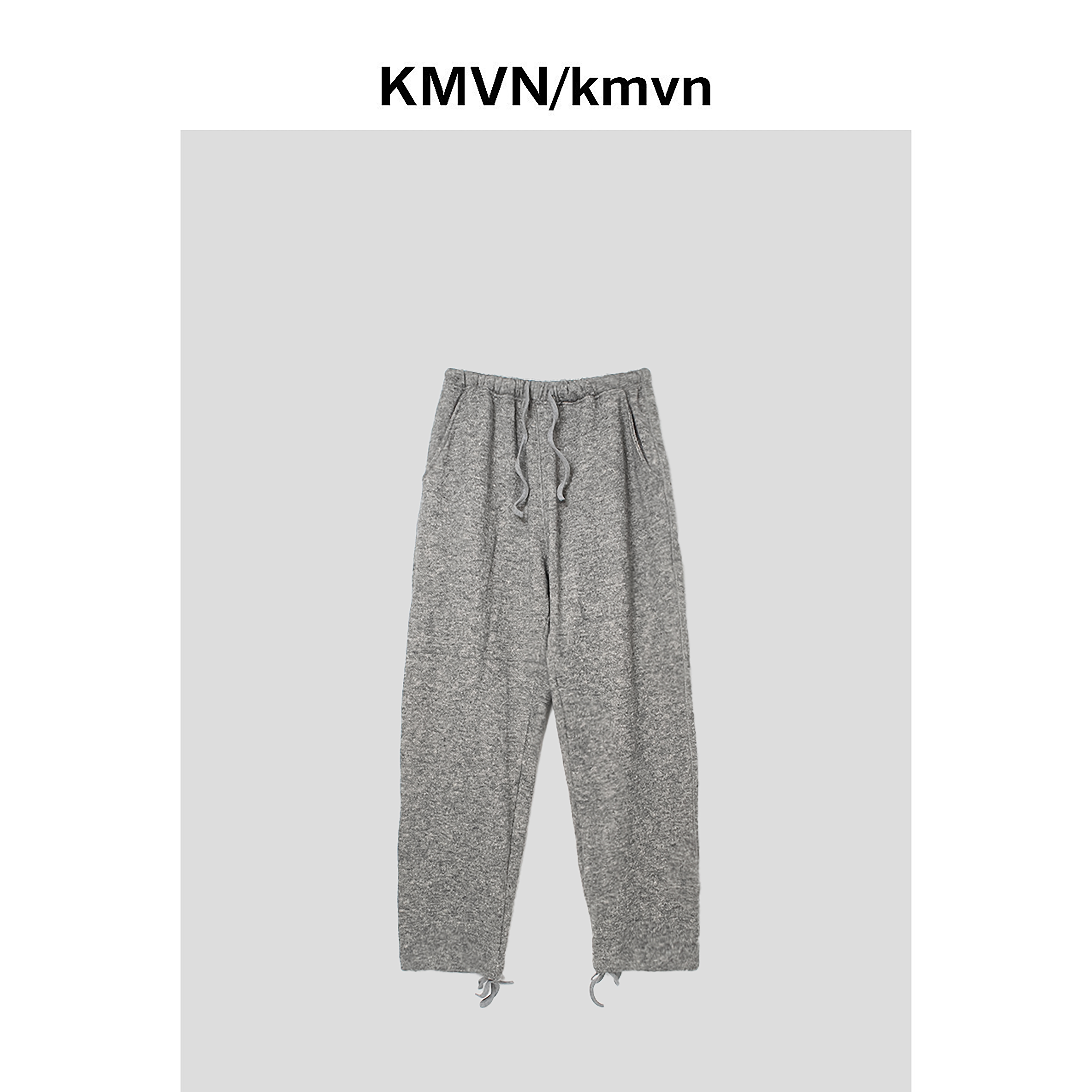 kmvn/kmvn【灰影】25秋季新舒适原创羊毛混纺抽绳宽松休闲运动卫裤
