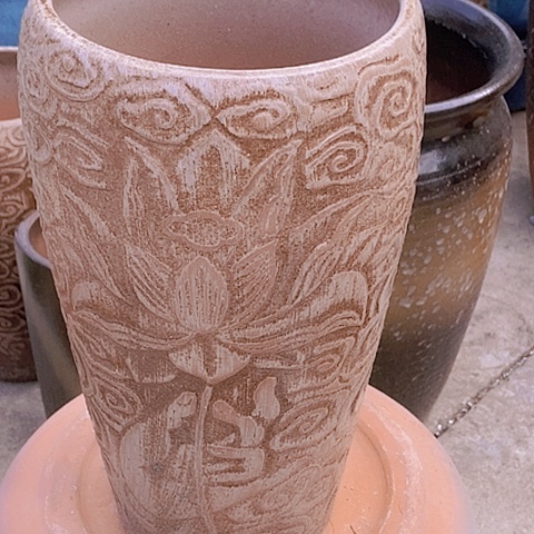 紫砂花盆口15高度28.5处理