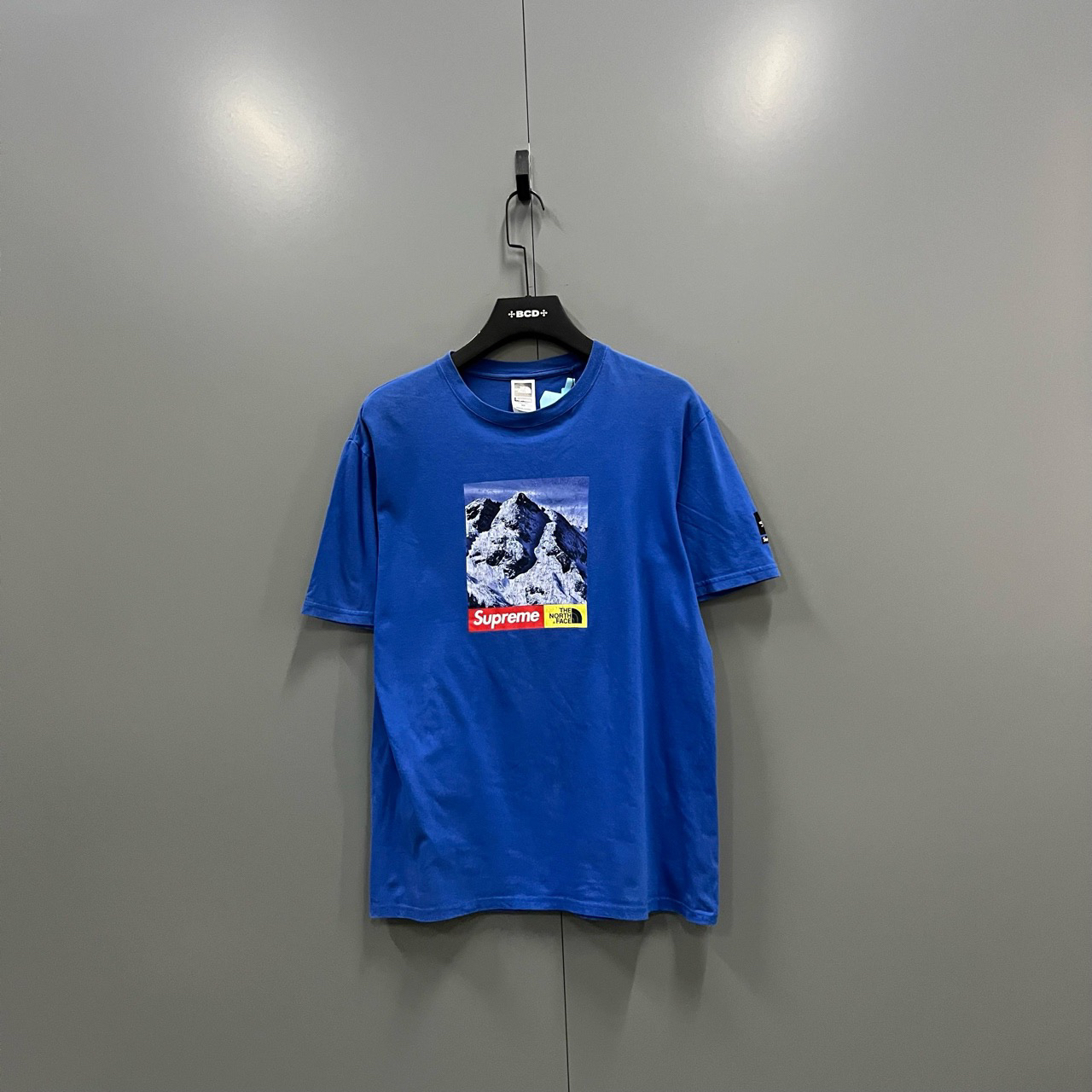 95新 Supreme (ll) Supreme 蓝色雪山图案印花短袖 M码/瑕疵如图