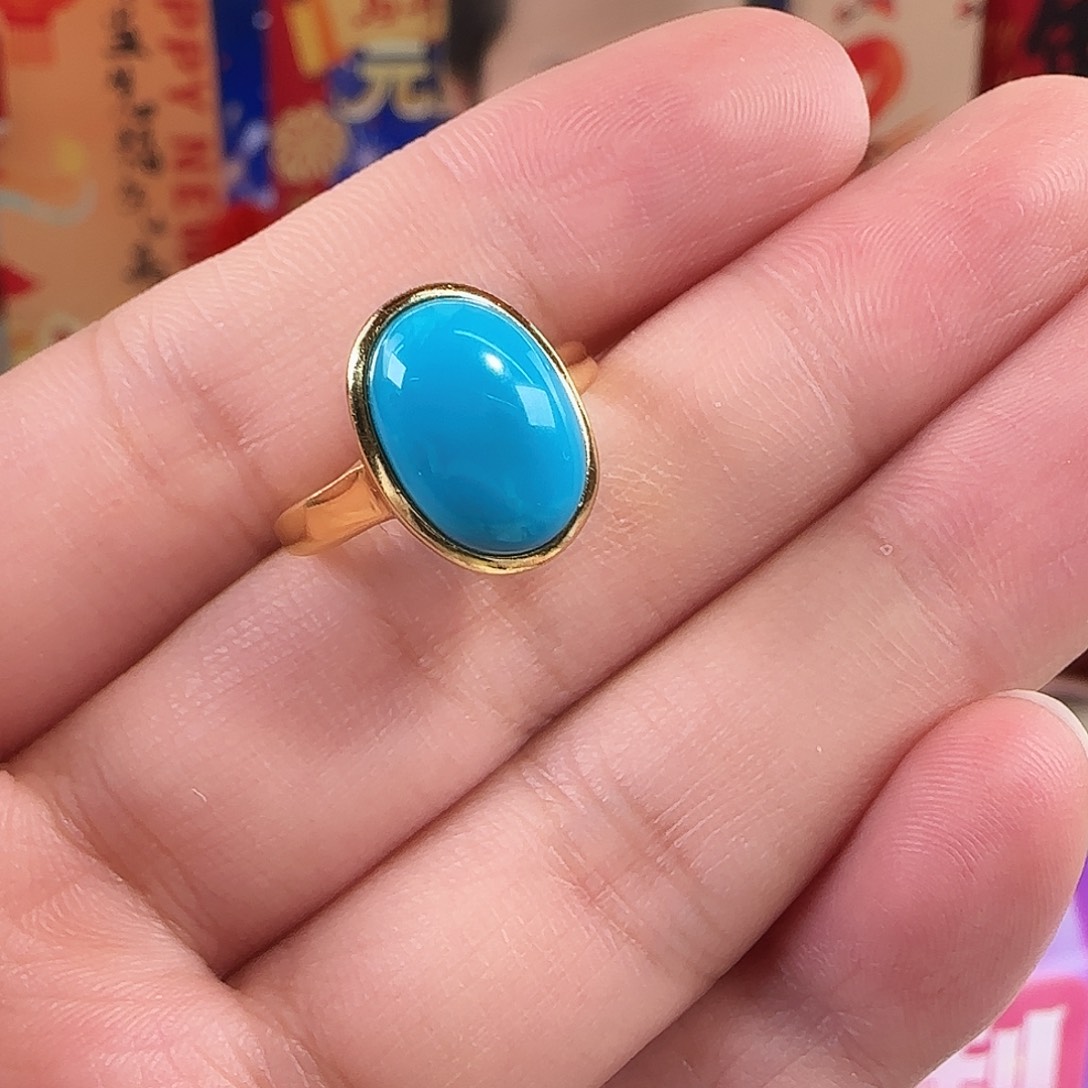 绿松石银S925镀金镶嵌珠宝奇石