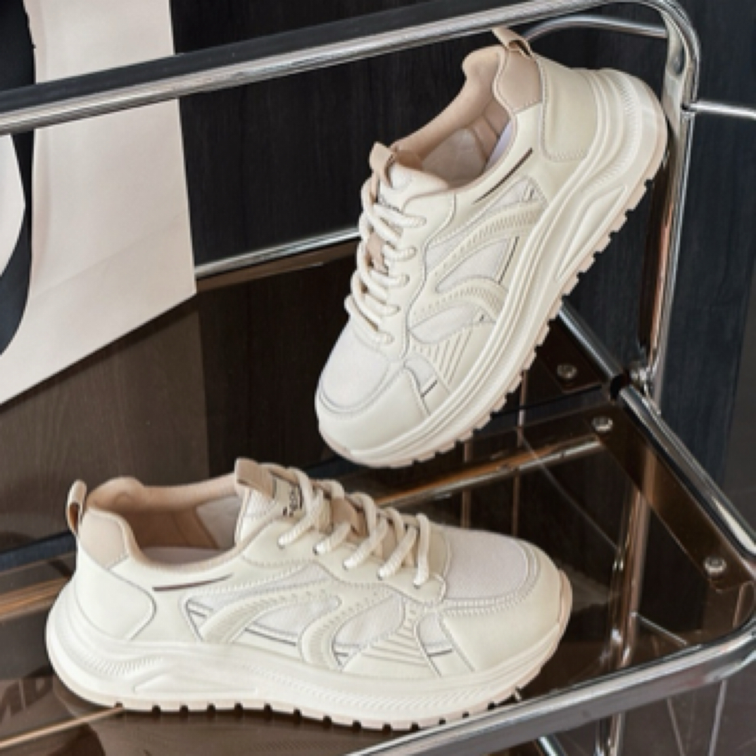 雪芭妮2025春季新款运动鞋商场同款轻便舒适透气休闲鞋软底老爹鞋