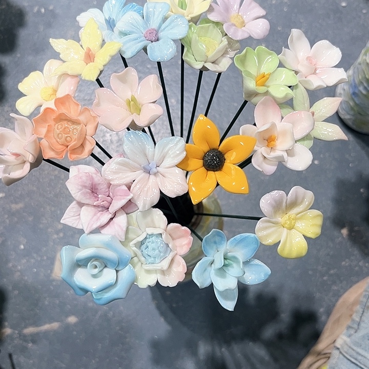 源头工厂陶瓷手工永生花