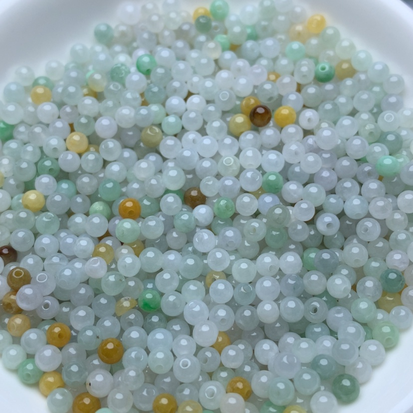【闪购商品】未镶嵌翡翠手链卡3.8冰三彩100颗