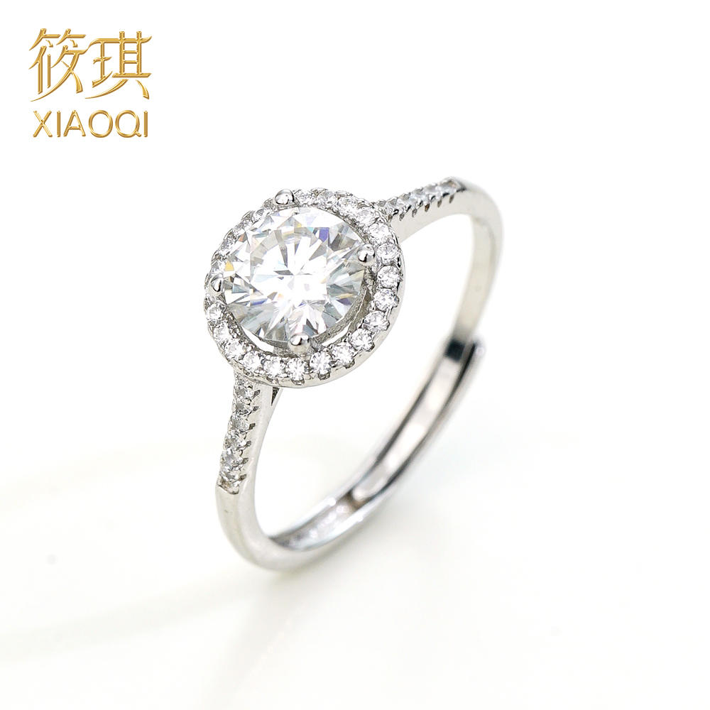 925银莫桑石戒指 银925莫桑戒指（1克拉戒指）11403（Joyce娇姐）