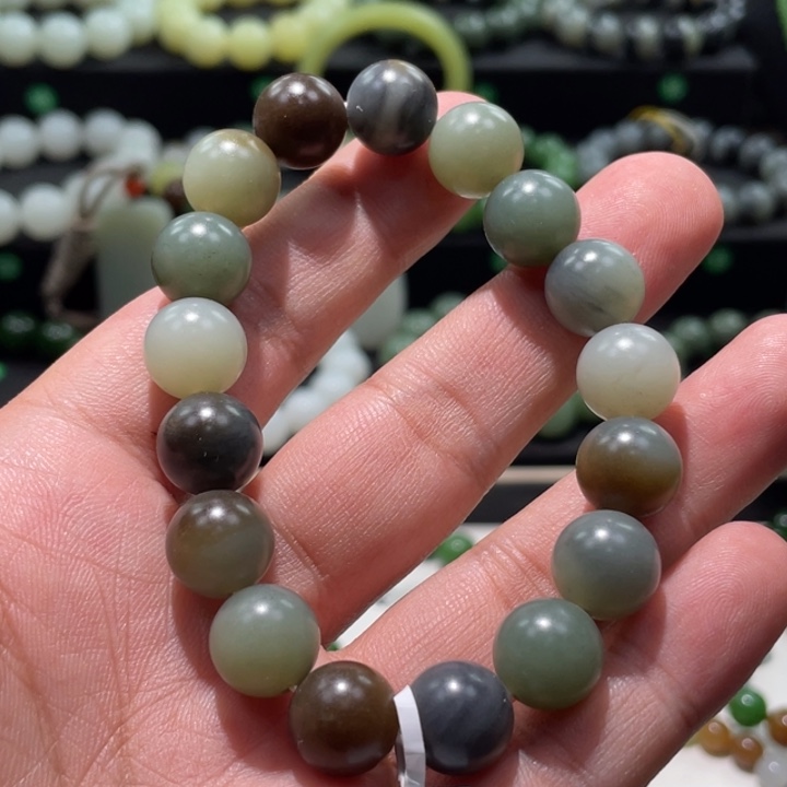 手链未镶嵌和田玉新疆且末青花卡12柔光