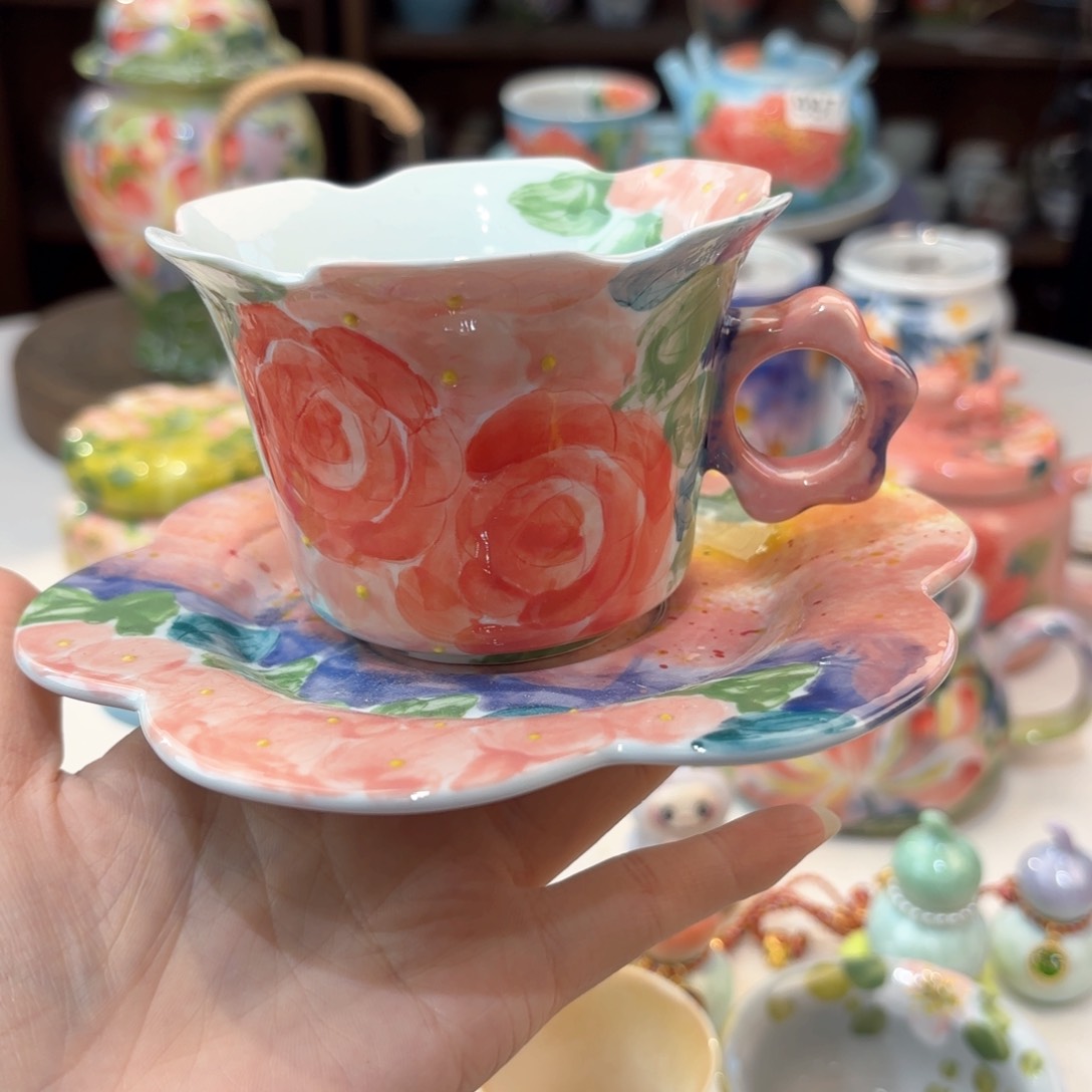景德镇手绘高温釉下彩陶瓷茶具
