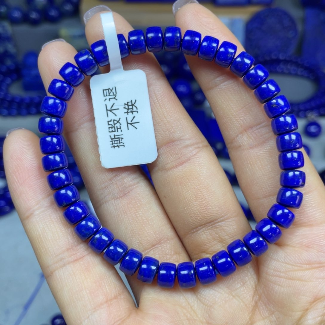 青金石6×4mm直切手串未镶嵌
