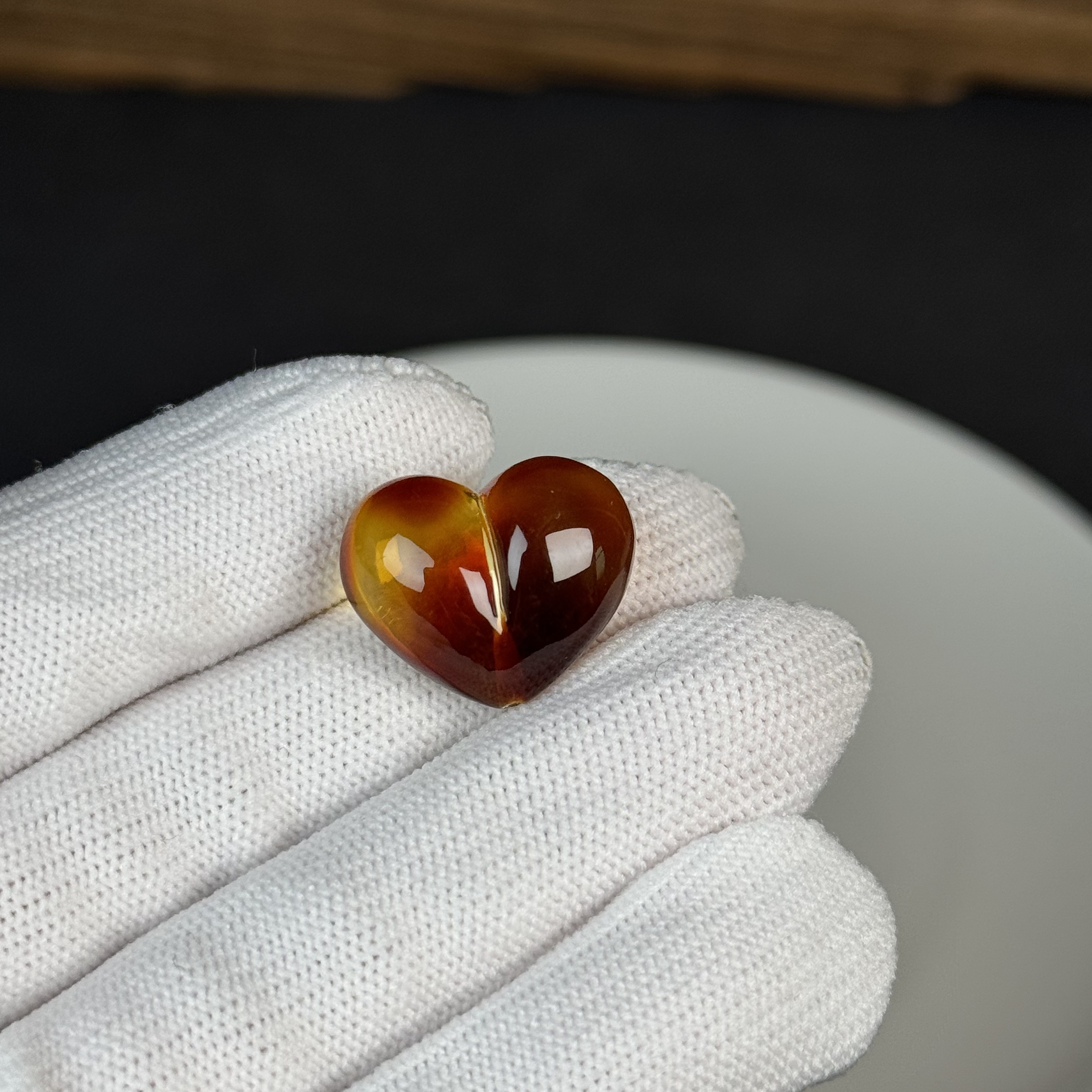 M3594天然原矿俄料蜜蜡 爱心 20.2*16.6mm支持复检