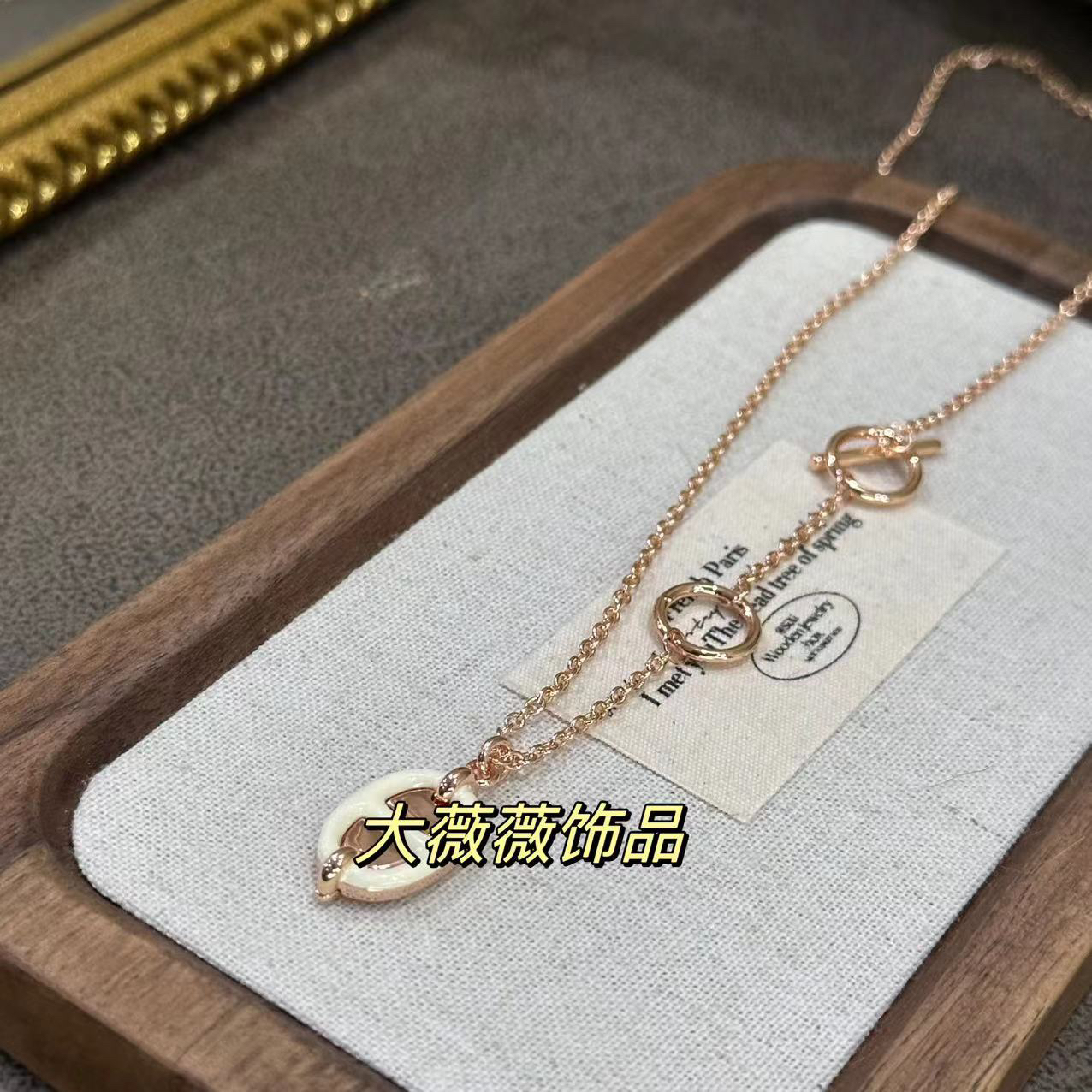 铜合金项链 白色猪鼻子简约项链-67339