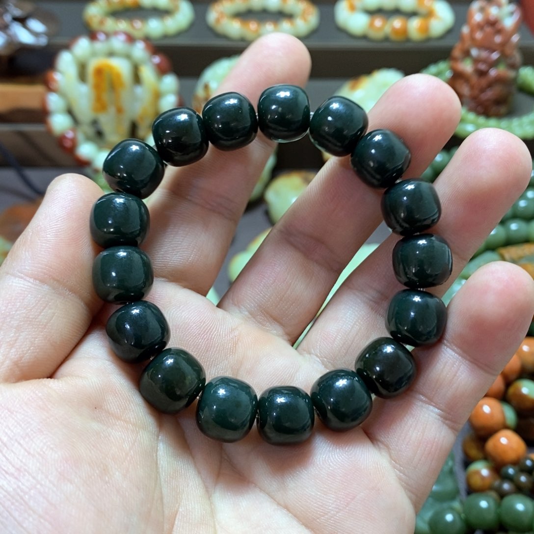 和田玉手串卡12未镶嵌