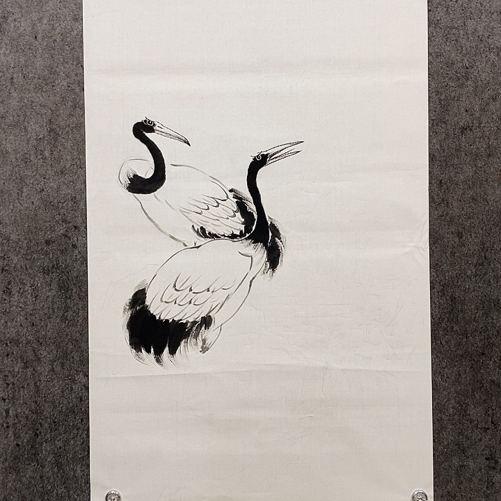 国画光*手绘国画松鹤图