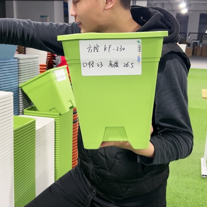 正品方盆口23高26白色5只带托