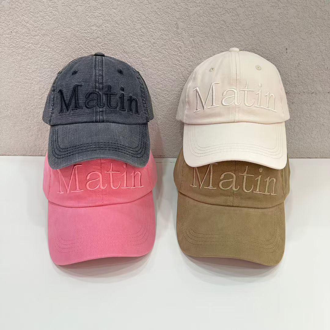 韩版MK灰色粉色刺绣字母棒球帽美式显脸小秋冬百搭大头复古鸭舌帽