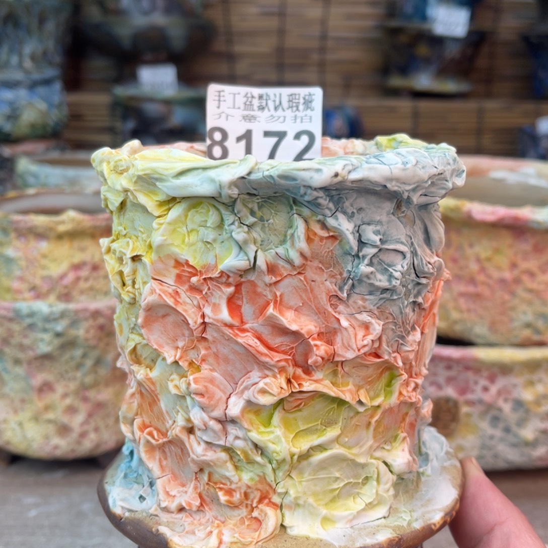 手工花盆默认瑕疵完美者勿拍