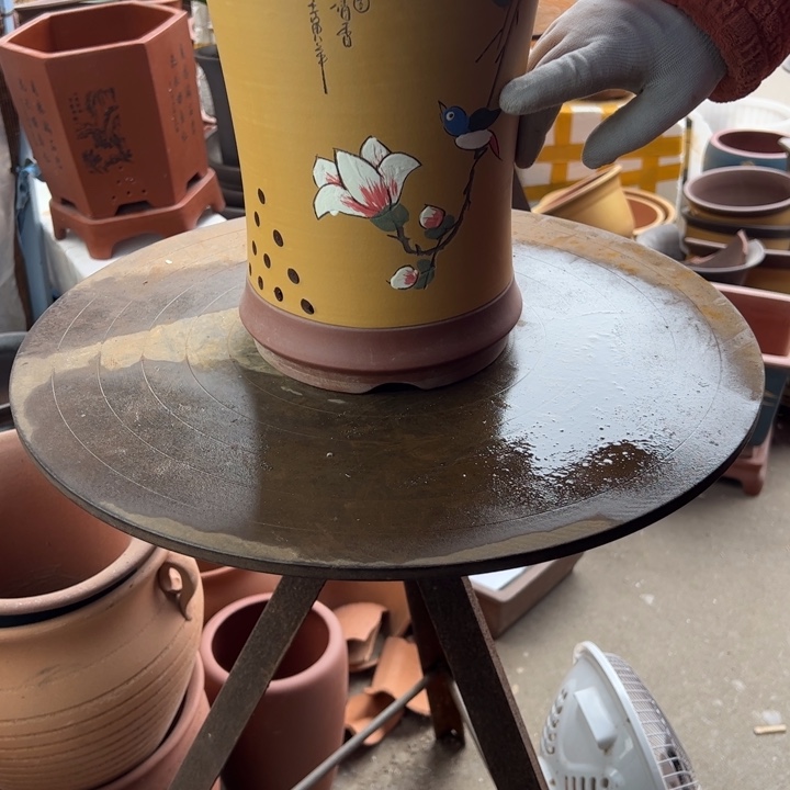 紫砂黄精品舍得兰花盆大 口径23×28