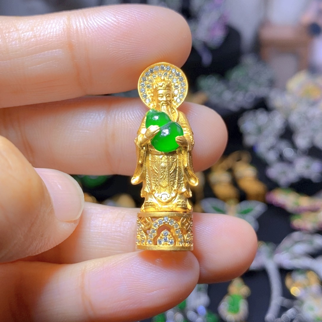 翡翠银S925镶嵌耳饰天然翡翠