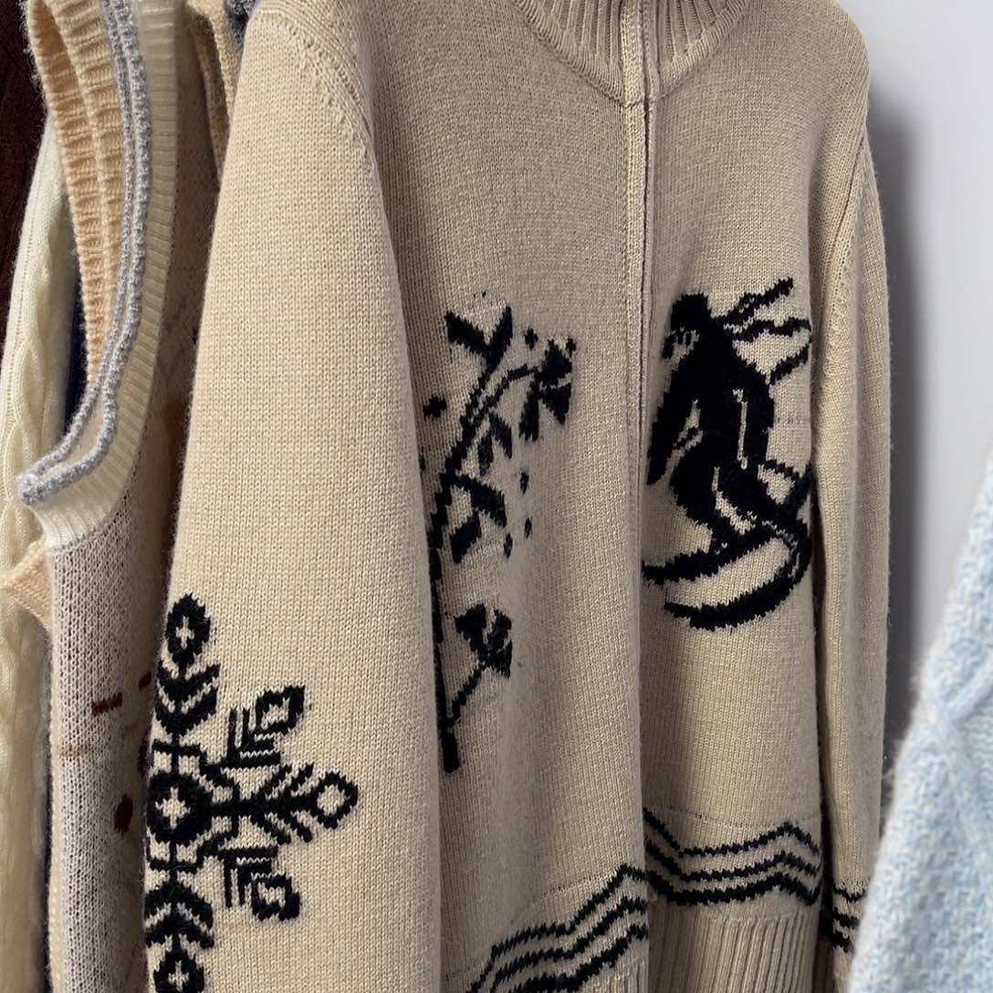 滑雪 双拉链 羊绒 开衫