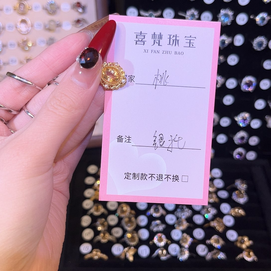 黄晶颈饰银S925镶嵌桃*.