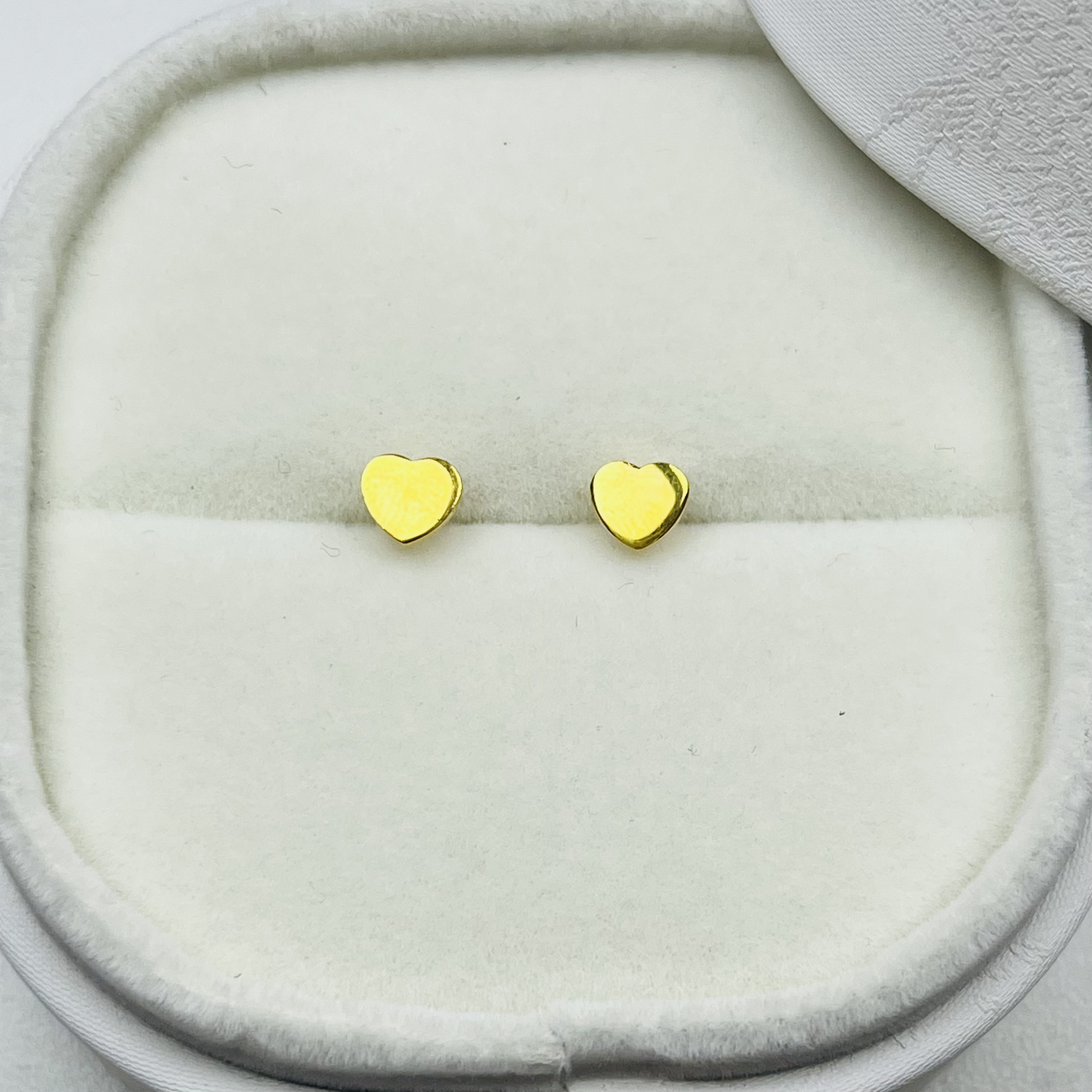 年终狂欢季  足金999  亮面爱心直针黄金耳钉