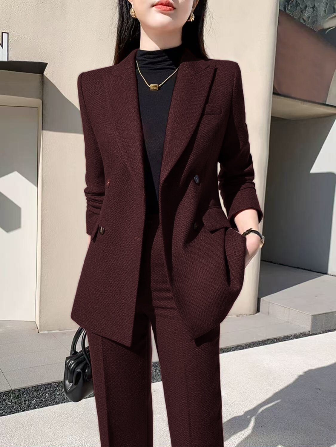 【6201套装-YR】职业女神西装范时尚显瘦修身正装套装