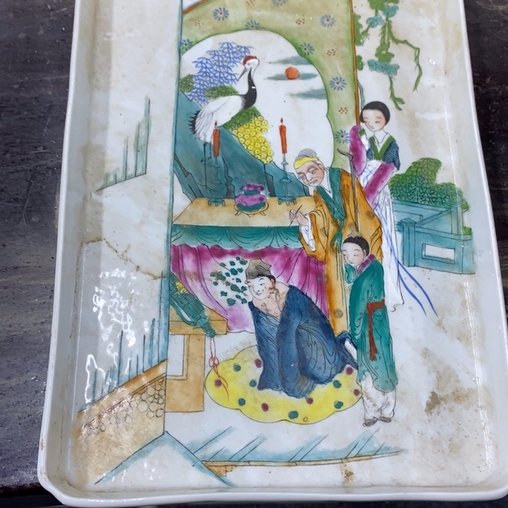 钧瓷手工手绘的一个茶盘。